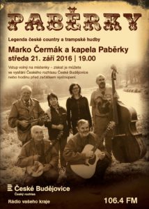 Marko Čermák a Paběrky v Českém rozhlase České Budějovice - plakát